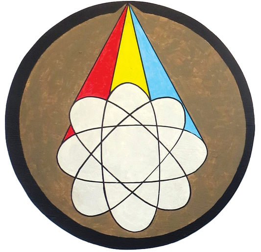 Dimension hex painting measures 10.5 inches in diameter