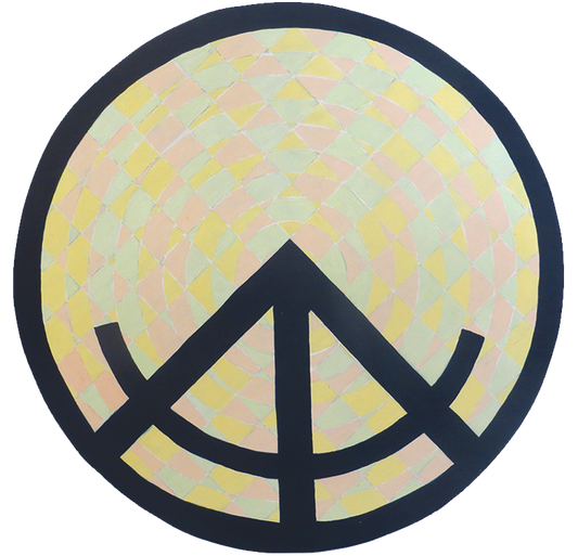 Peace Of Mind hex painting measures 23 inches in diameter
