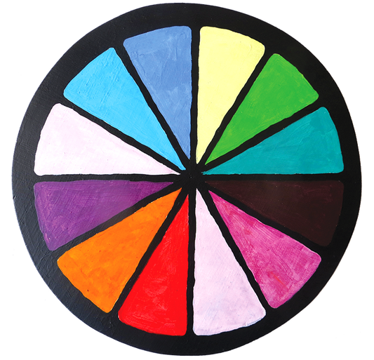 Peacetime hex painting measures 10.5 inches in diameter